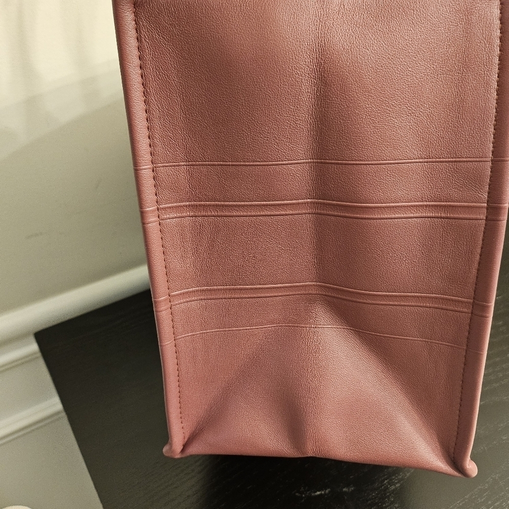 🌸 Christian Dior Medium Leather Book Tote – Dark Mauve | Entrupy COA 🌸 - Picture 7 of 16